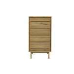 Miliboo commode haute finition bois ch�ne 5 tiroirs l60 cm yseult