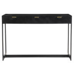 Miliboo console design avec rangements 3 tiroirs noire et m�tal l115 cm avidan