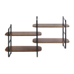Miliboo �tag�re murale en bois manguier massif teint� et m�tal noir l122 cm akina