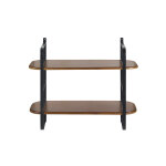 Miliboo �tag�re murale en bois manguier massif teint� et m�tal noir l70 cm akina