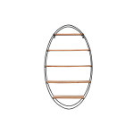 Miliboo �tag�re murale ovale en bois massif et m�tal noir h130 cm hang