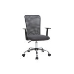 Miliboo fauteuil de bureau � roulettes design en mesh gris et acier chrom� pluz