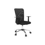 Miliboo fauteuil de bureau � roulettes design en mesh noir et acier chrom� pluz