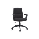 Miliboo fauteuil de bureau  roulettes design noire en tissu et mtal chuck