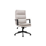 Miliboo fauteuil de bureau � roulettes en tissu effet velours textur� beige et m�tal noir sael