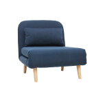 Miliboo fauteuil convertible scandinave en tissu bleu foncé et bois clair amiko Miliboo fauteuil convertible scandinave en tissu bleu foncé et bois clair amiko