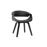 Miliboo fauteuil design noir et bois noir aramis