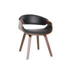Miliboo fauteuil design noir et bois foncé noyer aramis Miliboo fauteuil design noir et bois foncé noyer aramis