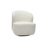 Miliboo fauteuil design pivotant en tissu effet laine boucl�e blanc amber