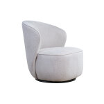 Miliboo fauteuil design pivotant en tissu effet velours textur beige amber