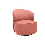Miliboo fauteuil design pivotant en tissu effet velours textur terracotta amber