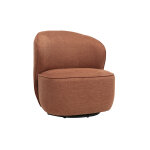 Miliboo fauteuil design pivotant en tissu effet velours textur� terre br�l�e amber