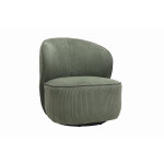 Miliboo fauteuil design pivotant en tissu velours c�tel� vert kaki amber