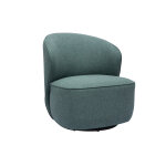 Miliboo fauteuil design pivotant en tissu vert de gris amber