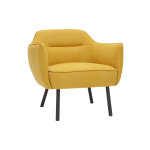 Miliboo fauteuil design en tissu effet velours jaune moutarde et métal noir laurens Miliboo fauteuil design en tissu effet velours jaune moutarde et métal noir laurens