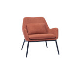Miliboo fauteuil design en tissu effet velours terre brule et mtal noir maxine