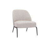 Miliboo fauteuil design en tissu effet velours textur beige et mtal noir brego