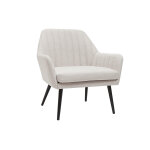 Miliboo fauteuil design en tissu effet velours texturé beige et métal noir gaston Miliboo fauteuil design en tissu effet velours texturé beige et métal noir gaston