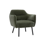 Miliboo fauteuil design en tissu effet velours vert kaki et métal noir laurens Miliboo fauteuil design en tissu effet velours vert kaki et métal noir laurens
