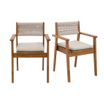 Miliboo fauteuils de jardin en bois massif et corde tress�e (lot de 2) zephyr