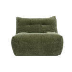 Miliboo fauteuil lounge en tissu effet velours textur� vert kaki bumpy