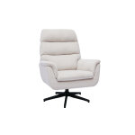 Miliboo fauteuil pivotant en tissu chenille beige et mtal noir jonah