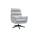 Miliboo fauteuil pivotant en tissu chenille gris et mtal noir jonah