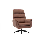 Miliboo fauteuil pivotant en tissu chenille terre br�l�e et m�tal noir jonah