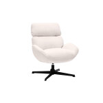 Miliboo fauteuil pivotant en tissu velours ctel cru et mtal noir klem