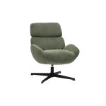 Miliboo fauteuil pivotant en tissu velours ctel vert kaki et mtal noir klem