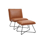 Miliboo fauteuil avec repose pied vintage marron philo