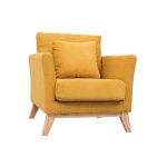 Miliboo fauteuil scandinave déhoussable en tissu effet velours jaune moutarde et bois clair oslo Miliboo fauteuil scandinave déhoussable en tissu effet velours jaune moutarde et bois clair oslo