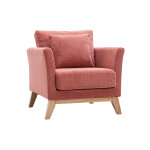 Miliboo fauteuil scandinave déhoussable en tissu effet velours texturé terracotta et bois clair oslo Miliboo fauteuil scandinave déhoussable en tissu effet velours texturé terracotta et bois clair oslo