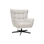 Miliboo fauteuil scandinave pivotant en tissu effet velours textur beige et mtal avery