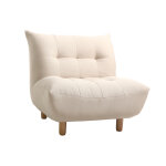 Miliboo fauteuil scandinave en tissu beige et bois clair yumi Miliboo fauteuil scandinave en tissu beige et bois clair yumi