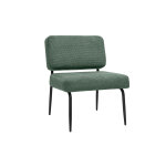 Miliboo fauteuil en tissu chenille vert kaki et mtal noir vedana