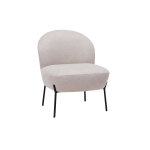 Miliboo fauteuil en tissu effet velours texturé beige et métal noir beley Miliboo fauteuil en tissu effet velours texturé beige et métal noir beley