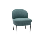 Miliboo fauteuil en tissu vert de gris et mtal noir beley