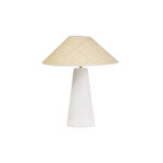 Miliboo lampe � poser blanche en c�ramique et abat - jour en rabane h47 cm juni