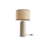 Miliboo lampe  poser en cramique maille taupe et abat - jour en raphia naturel h64 cm majes