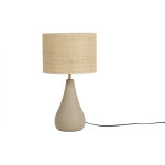 Miliboo lampe � poser taupe en c�ramique mate et abat - jour en raphia h49 cm pyrus