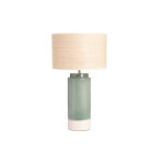 Miliboo lampe à poser verte en céramique et abat - jour en rabane h64 cm majes Miliboo lampe à poser verte en céramique et abat - jour en rabane h64 cm majes