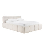 Miliboo lit coffre 2 places 160x200 cm en tissu laine boucl�e motto