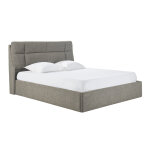 Miliboo lit coffre 2 places 160x200 cm en tissu textur� taupe hono