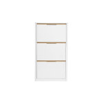 Miliboo meuble � chaussures 3 portes finition blanc laqu� brillant l68 cm kirk