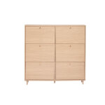 Miliboo meuble � chaussures finition bois clair ch�ne l126 cm silvestre