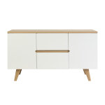 Miliboo meuble de salle de bain blanc laqu� brillant et finition bois clair l140 cm melka
