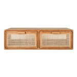 Miliboo meuble de salle de bain suspendu en bois teck massif et cannage rotin l120 cm balia
