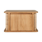 Miliboo meuble de salle de bain suspendu en bois teck massif et cannage rotin l60 cm solea