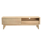 Miliboo meuble tv en bois clair manguier massif avec porte coulissante l160 cm alda